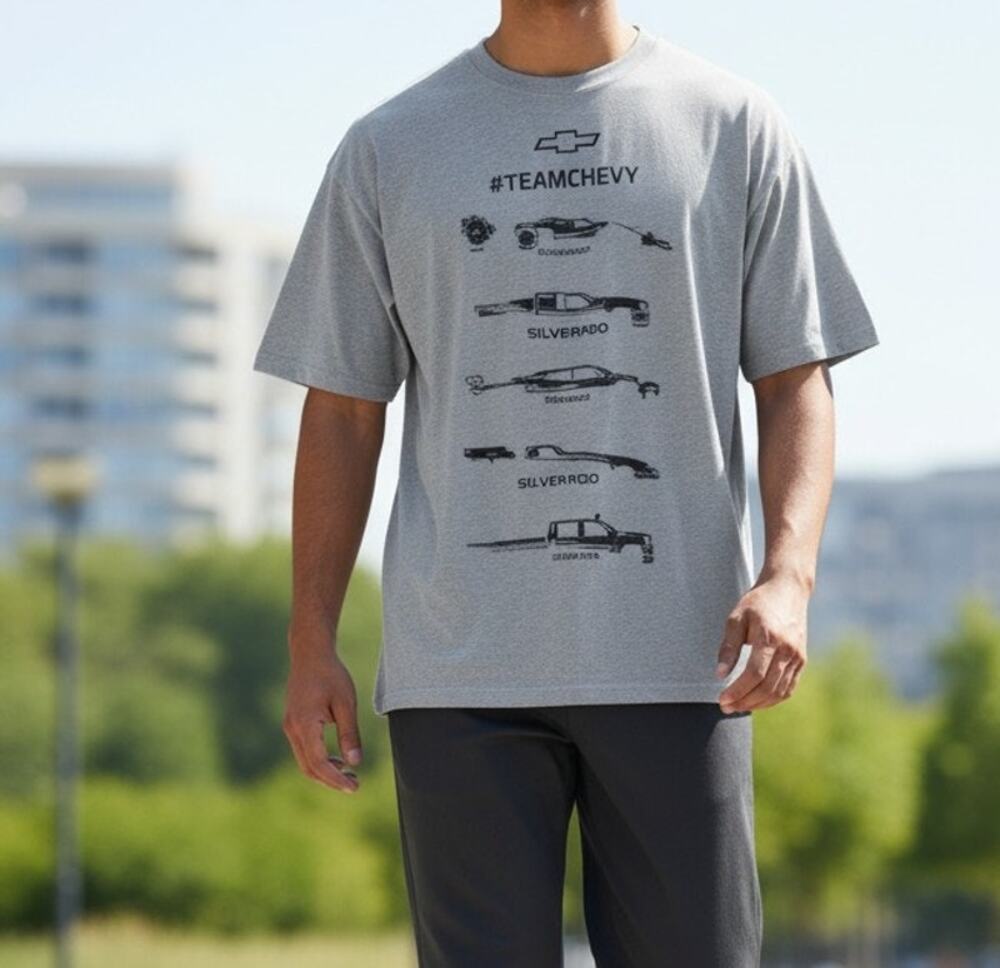 Chevrolet Motorsports Grey Graphic T-Shirt Men's Size XL Short Sleeve